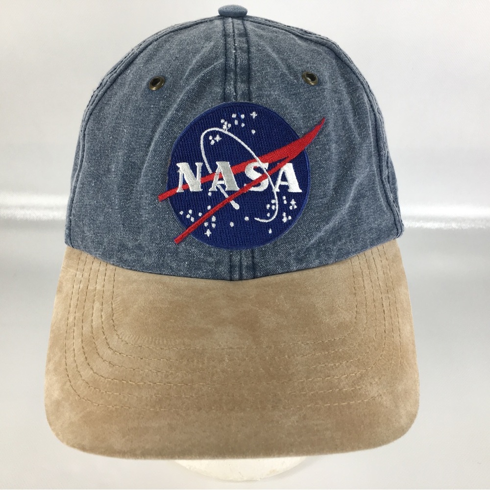 NASA Blue Denim And Khaki Bill Strapback Hat